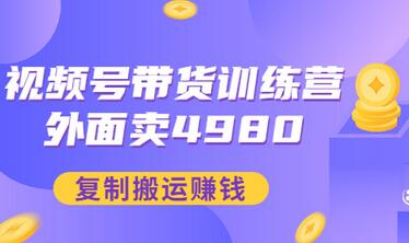 【副业项目3496期】外面卖4980【盗坤：视频号带货训练营】复制搬运赚钱（附电公商园文件）-智创资源网