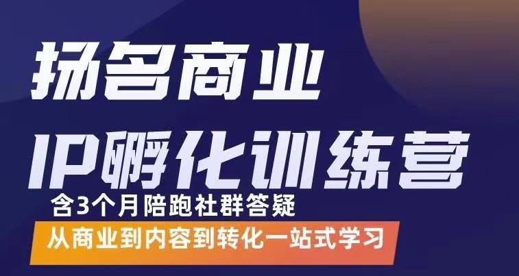 【副业项目3580期】商业IP孵化训练营：从商业到内容到转化一站式学 ，教你怎样打造商业ip-智创资源网