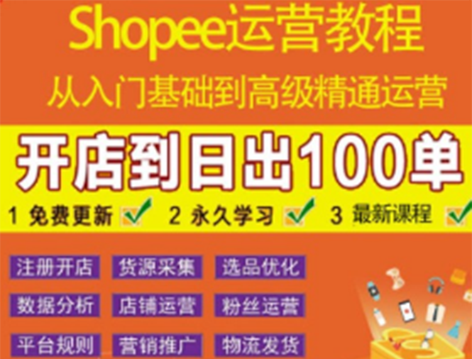 【副业项目3786期】shopee运营教程：从入门基础到高级精通，开店到日出100单（全套课程）-智创资源网