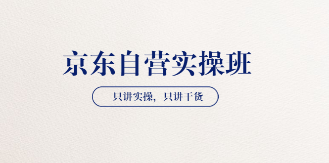 【副业项目3903期】京东自营实操班，只讲实操，只讲干货（28小时课程-共2期）-智创资源网