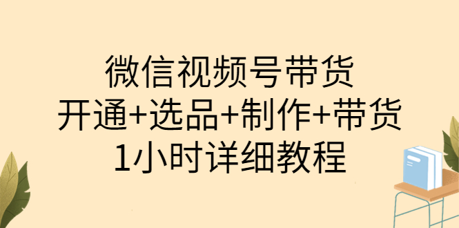 【副业项目3940期】陈奶爸·微信视频号带货：开通+选品+制作+带货（1小时详细教程）-智创资源网