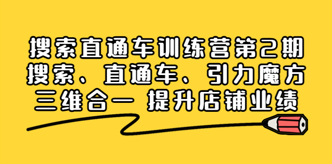 【副业项目4206期】搜索直通车训练营第2期：搜索、直通车、引力魔方三维合一 提升店铺业绩-智创资源网