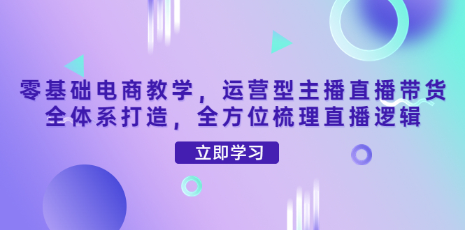 【副业项目4399期】零基础电商教学：运营型主播直播带货全体系打造，全方位梳理直播逻辑-智创资源网