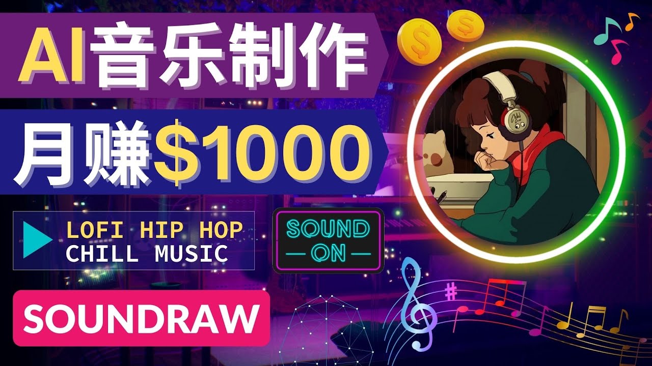 【副业项目4535期】无需任何音乐基础： 使用AI软件制作Lofi Hip Hop Chill Music 月赚1000美元-智创资源网