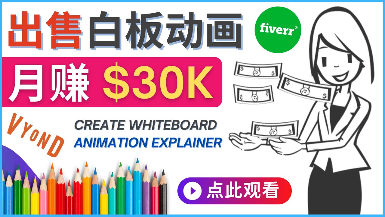 【副业项目4579期】如何用最简单制作白板动画（WhiteBoard Animation）月赚3万美元-智创资源网