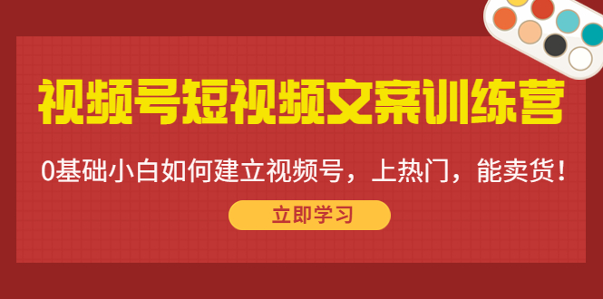 【副业项目4549期】视频号短视频文案训练营：0基础小白如何建立视频号，上热门，能卖货-智创资源网