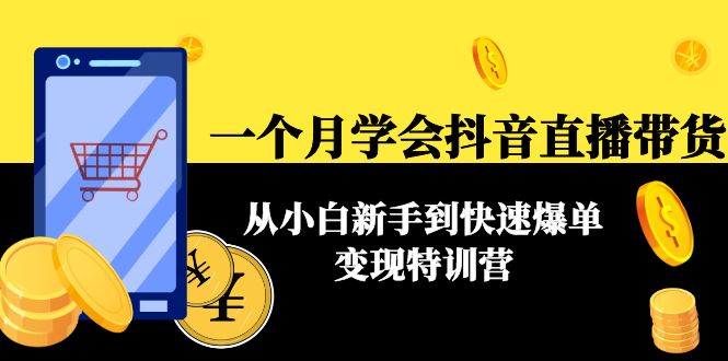 【副业项目4577期】一个月学会抖音直播带货：从小白新手到快速爆单变现特训营(63节课)-智创资源网