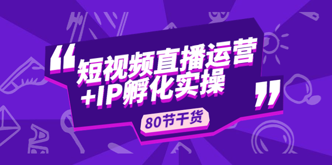 【副业项目5165期】短视频直播运营+IP孵化实战：80节干货实操分享-智创资源网