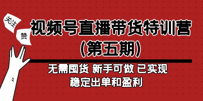 【副业项目5139期】视频号直播带货特训营（第五期）无需囤货 新手可做 已实现稳定出单和盈利-智创资源网