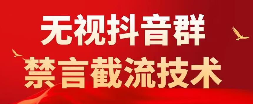 【副业项目5583期】抖音粉丝群无视禁言截流技术，抖音黑科技，直接引流，0封号（教程+软件）-智创资源网