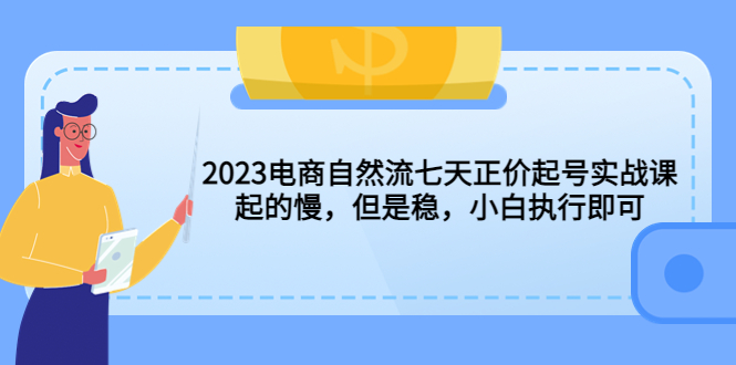 【副业项目5976期】2023电商自然流七天正价起号实战课：起的慢，但是稳，小白执行即可-智创资源网