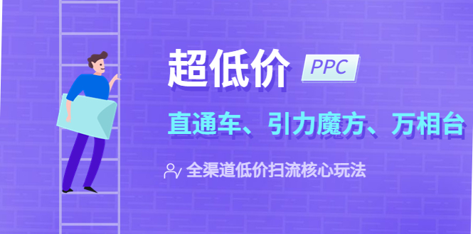 【副业项目5726期】2023超低价·ppc—“直通车、引力魔方、万相台”全渠道·低价扫流核心玩法-智创资源网