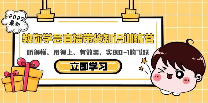 【副业项目5940期】教你学会直播带货知识训练营，听得懂、用得上、有效果，实现0-1的飞跃-智创资源网