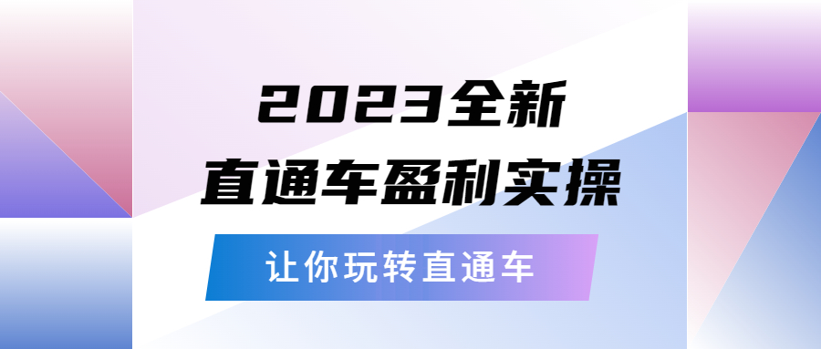 【副业项目5773期】2023全新直通车·盈利实操：从底层，策略到搭建，让你玩转直通车-智创资源网