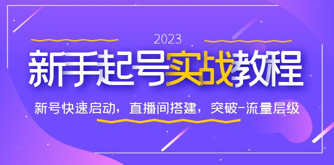 【副业项目6320期】0-1新手起号实战教程：新号快速启动，直播间怎样搭建，突破-流量层级-智创资源网