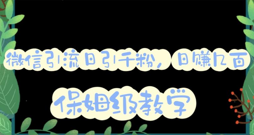 【副业项目6091期】微信互推圈半自动引流方案，矩阵操作日引千人思路【详细视频教程】-智创资源网
