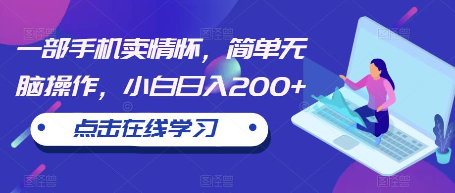 【副业项目6606期】一部手机卖情怀，简单无脑操作，小白日入200+【揭秘】-智创资源网