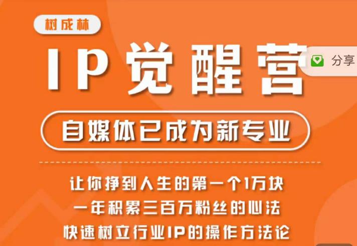 【副业项目6657期】树成林·IP觉醒营，快速树立行业IP的操作方法论，让你赚到人生的第一个1万块-智创资源网