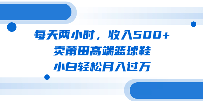 【副业项目6542期】每天两小时，收入500+，卖莆田高端篮球鞋，小白轻松月入过万（教程+素材）-智创资源网
