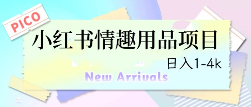 【副业项目6712期】最新小红书情趣用品项目，日入1-4k-智创资源网