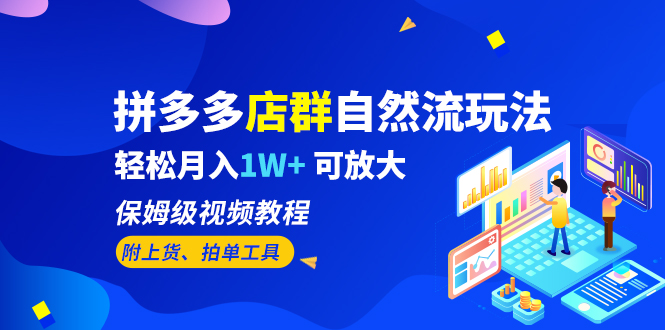 【副业项目6696期】拼多多店群自然流玩法，轻松月入1W+ 保姆级视频教程（附上货、拍单工具）-智创资源网