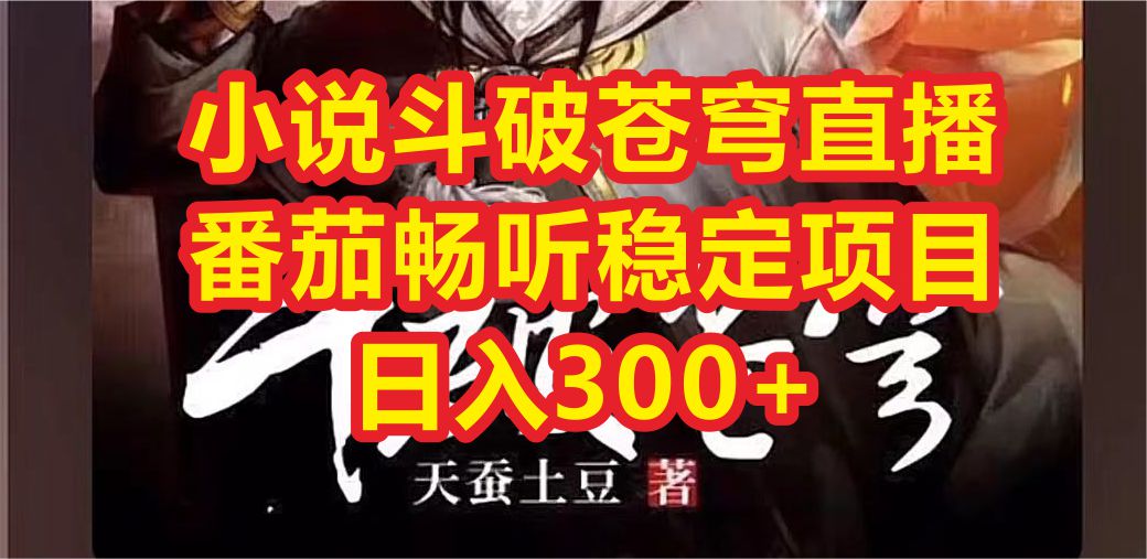 【副业项目6787期】小说斗破苍穹直播，番茄畅听日入300+稳定项目-智创资源网