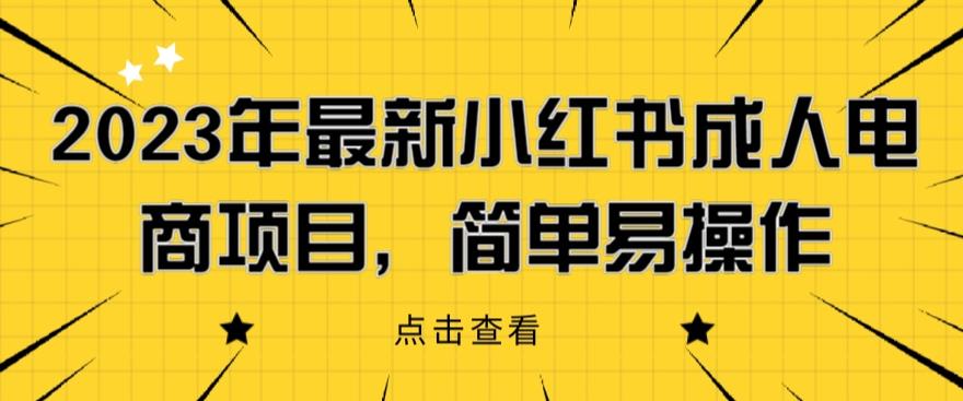 【副业项目6532期】2023年最新小红书成人电商项目，简单易操作【详细教程】-智创资源网