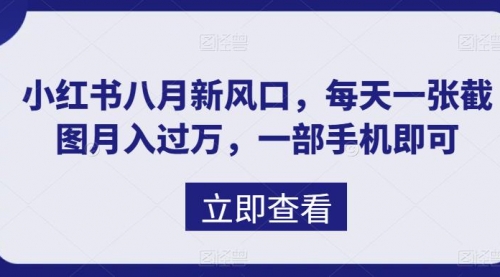 【副业项目7078期】八月新风口，小红书虚拟项目一天收入1000+-智创资源网