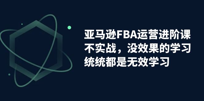 【副业项目7368期】亚马逊-FBA运营进阶课，不实战，没效果的学习，统统都是无效学习-智创资源网