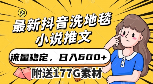 【副业项目7638期】最新抖音洗地毯小说推文，流量稳定，一天收入600（附177G素材）-智创资源网