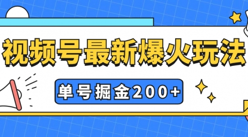 【副业项目7901期】视频号爆火新玩法，操作几分钟就可达到暴力掘金，单号收益200+小白式操作-智创资源网