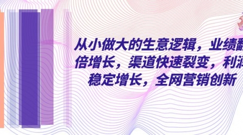 【副业项目8292期】从小做大的生意逻辑，业绩翻倍增长，渠道快速裂变，利润稳定增长-智创资源网