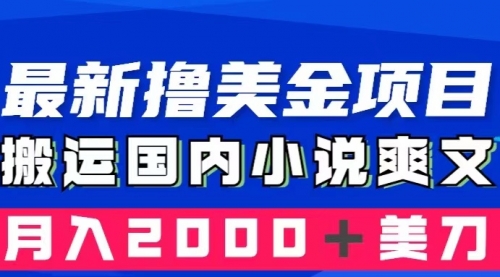 【副业项目8408期】国内小说爽文搬运到国外，复制粘贴一月2000+美金-智创资源网
