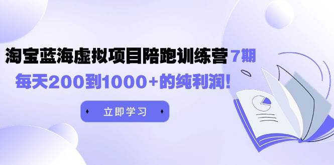 黄岛主《淘宝蓝海虚拟项目陪跑训练营7期》每天200到1000+的纯利润-智创资源网
