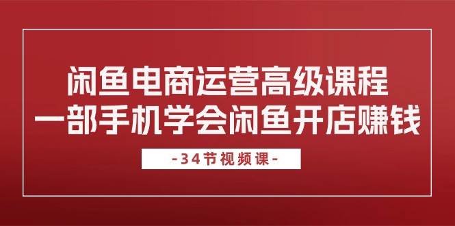 闲鱼电商运营高级课程，一部手机学会闲鱼开店赚钱（34节课）-智创资源网