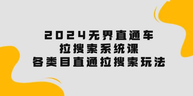 2024无界直通车·拉搜索系统课：各类目直通车 拉搜索玩法！-智创资源网