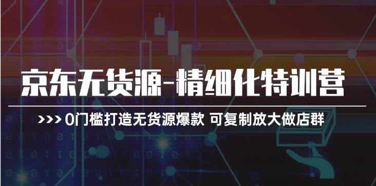 京东无货源-精细化特训营，0门槛打造无货源爆款 可复制放大做店群-智创资源网
