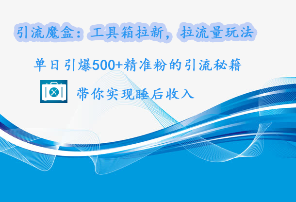 引流魔盒：工具箱拉新，拉流量玩法，单日引爆500+精准粉的引流秘籍，带你实现睡后收入-智创资源网