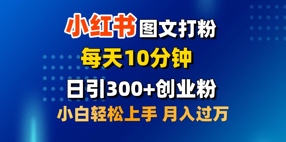 2月小红书图文打粉，每天10分钟，日引300+创业粉，小白轻松月入过万-智创资源网