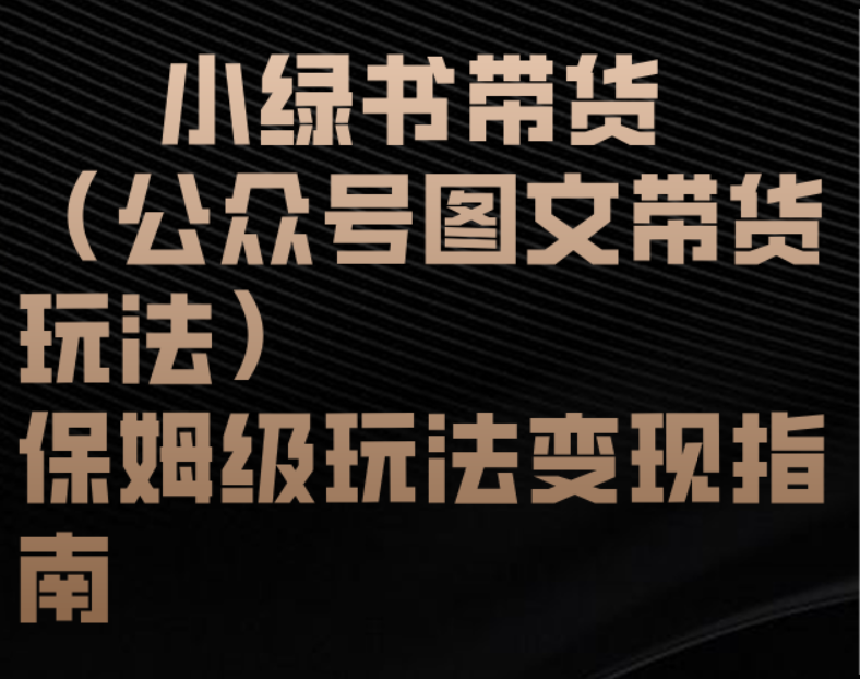 小绿书带货（公众号图文带货玩法）保姆级玩法变现指南-智创资源网